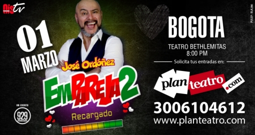 Jose Ordoñez Emparejados Recargado Teatro Bethemitas Bogota 929 9969